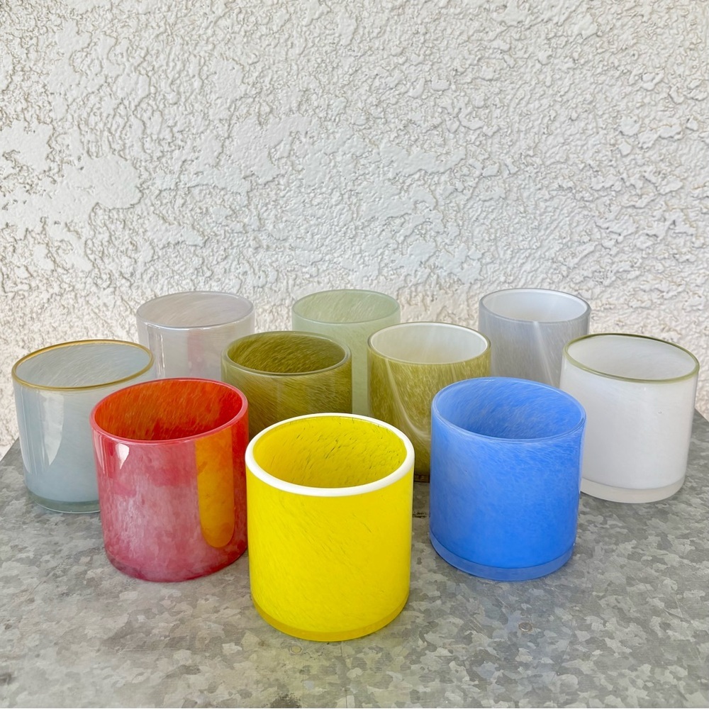 ONE - LAFCO hand blown empty‎ candle glass assorted colors EUC - Picture 6 of 6